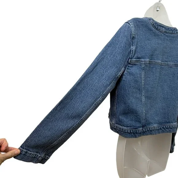 J. Crew Denim Lady Jacket with Gold Buttons Size 12 - Picture 6 of 13